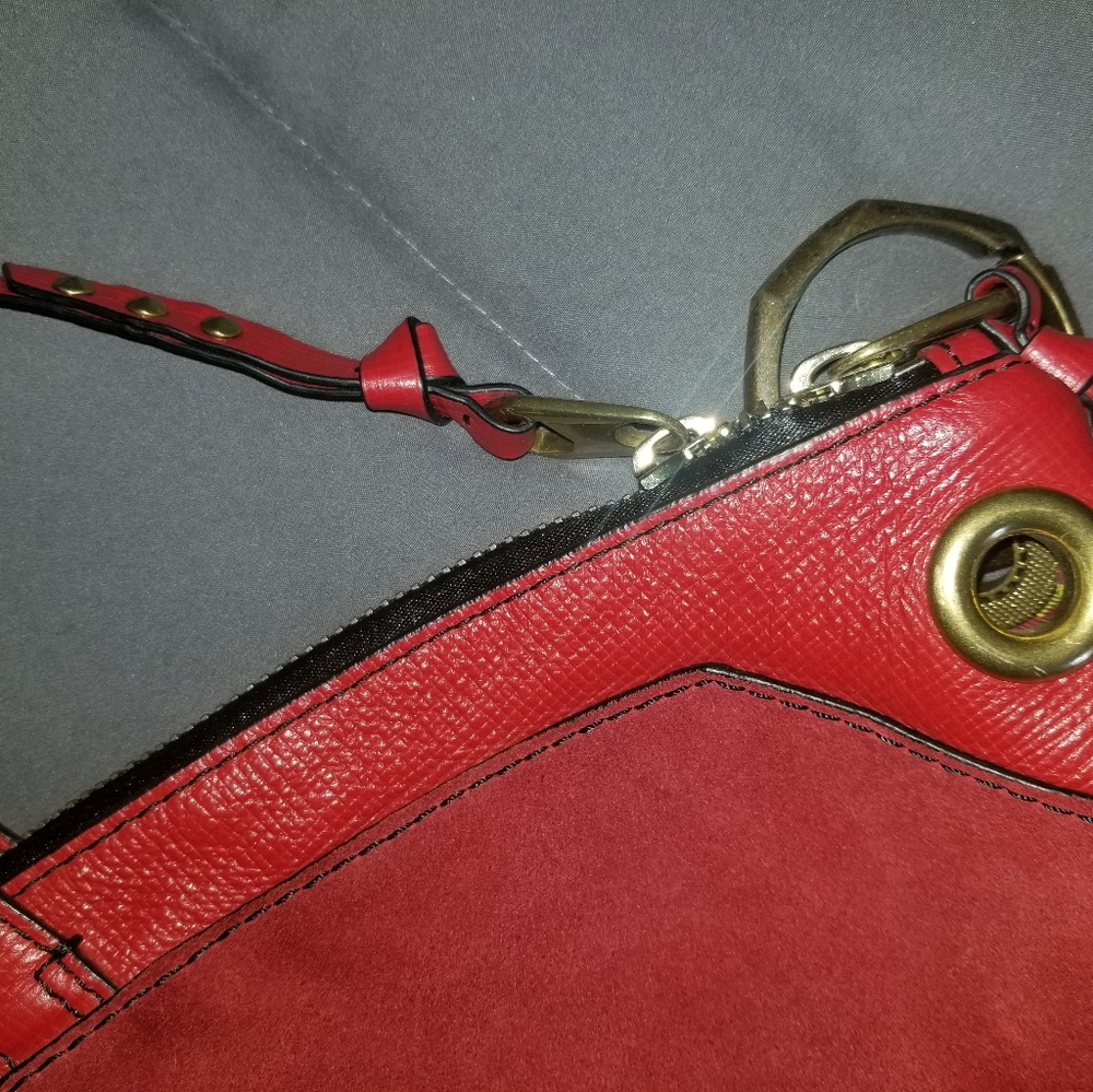 OrYany Red Suede and Leather Satchel - Picture 6 of 14